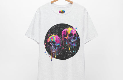 Neon Skull Drip Psychedelic Space Tee