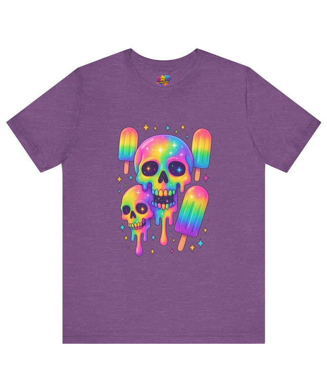 Rainbow Skull Popsicle Glitter Cosmic Goth Tee