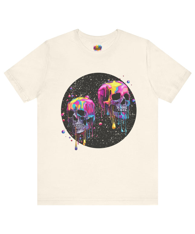 Neon Skull Drip Psychedelic Space Tee