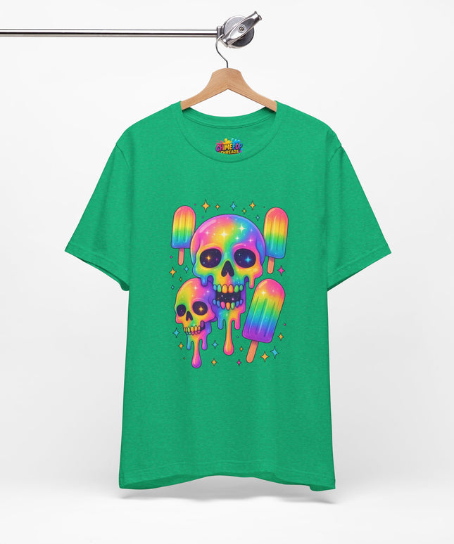 Rainbow Skull Popsicle Glitter Cosmic Goth Tee
