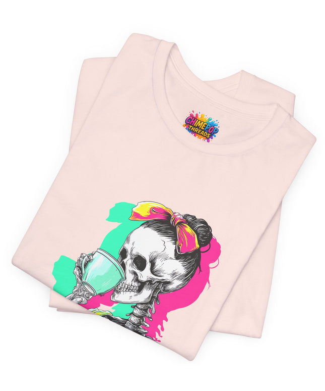 3D Retro Pop Skeleton Coffee Shirt