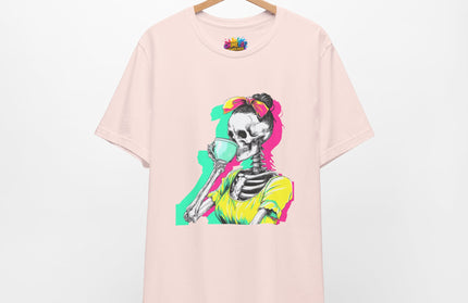 3D Retro Pop Skeleton Coffee Shirt