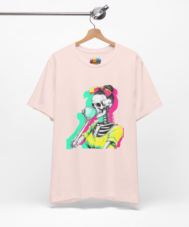 3D Retro Pop Skeleton Coffee Shirt