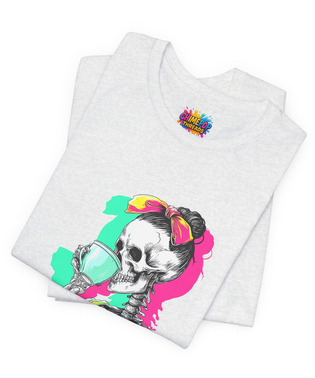 3D Retro Pop Skeleton Coffee Shirt
