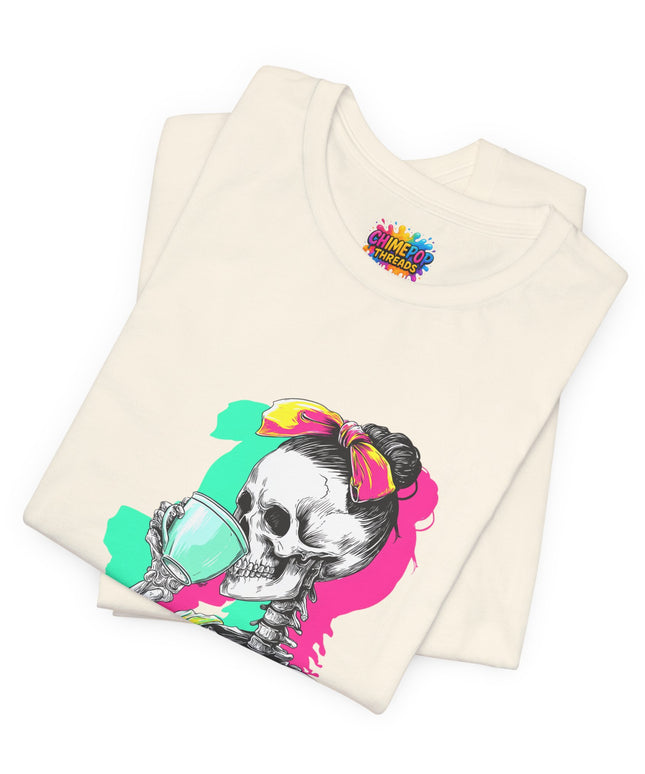 3D Retro Pop Skeleton Coffee Shirt