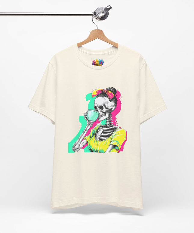 3D Retro Pop Skeleton Coffee Shirt