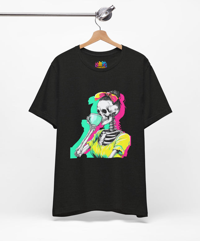 3D Retro Pop Skeleton Coffee Shirt