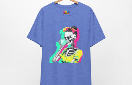 3D Retro Pop Skeleton Coffee Shirt