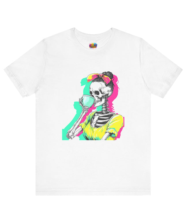 3D Retro Pop Skeleton Coffee Shirt