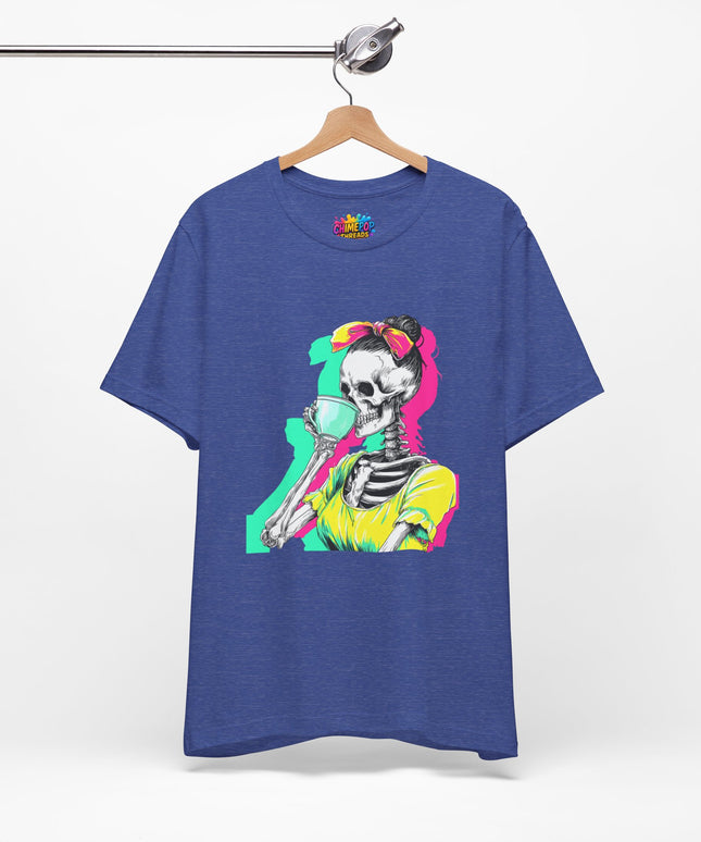 3D Retro Pop Skeleton Coffee Shirt