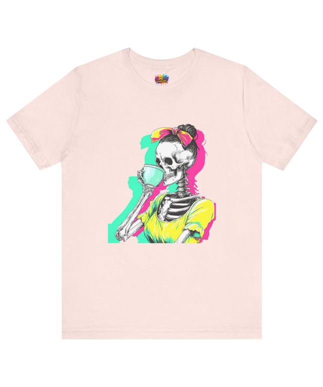 3D Retro Pop Skeleton Coffee Shirt