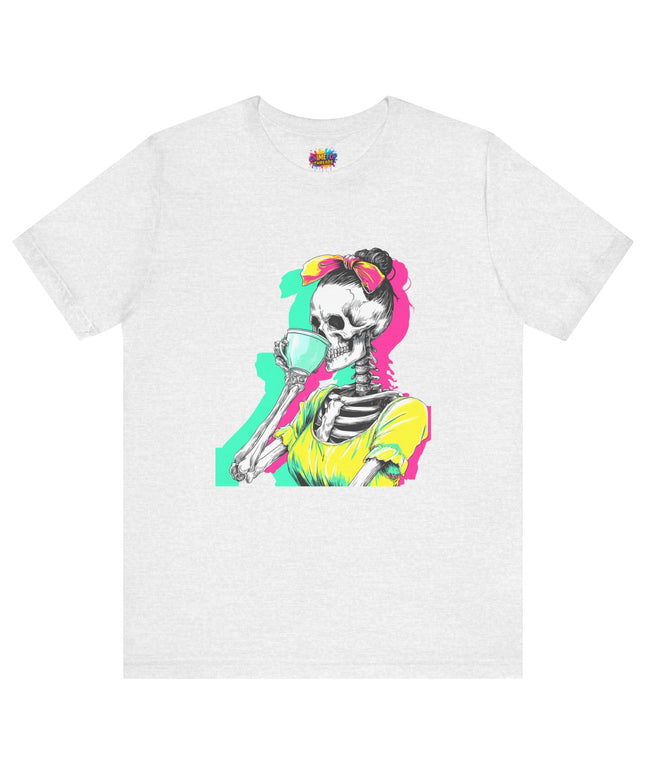 3D Retro Pop Skeleton Coffee Shirt