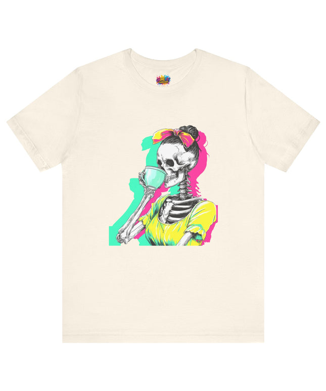 3D Retro Pop Skeleton Coffee Shirt