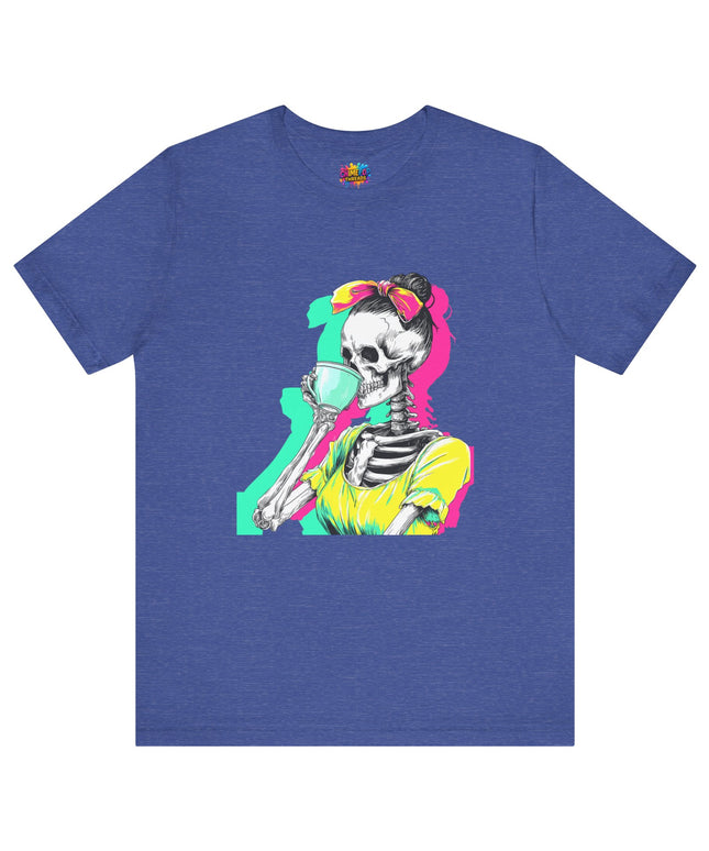 3D Retro Pop Skeleton Coffee Shirt