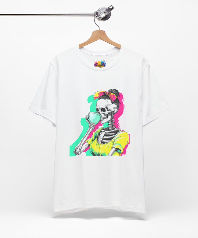 3D Retro Pop Skeleton Coffee Shirt