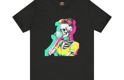3D Retro Pop Skeleton Coffee Shirt