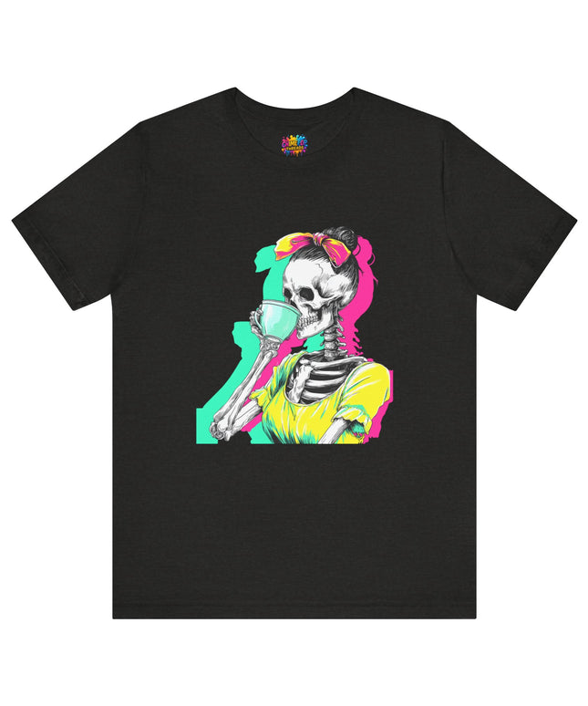 3D Retro Pop Skeleton Coffee Shirt
