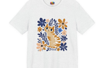 Orange Cat Floral Tee