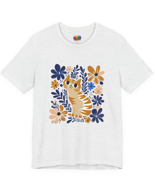 Orange Cat Floral Tee