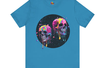 Neon Skull Drip Psychedelic Space Tee