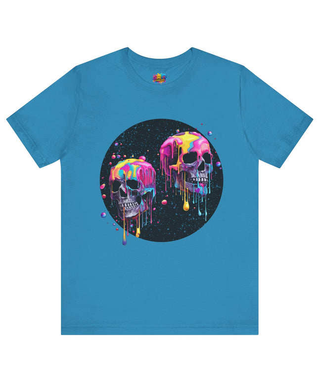 Neon Skull Drip Psychedelic Space Tee