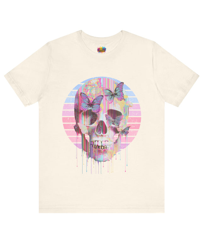 Pastel Skull Butterfly Drip Vaporwave Gothic Tee