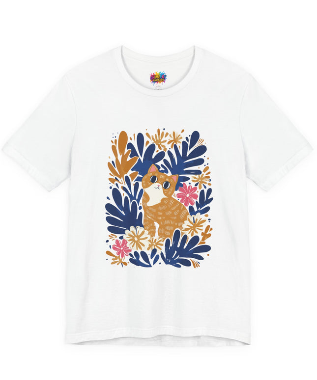 Tan Cat Floral Tee