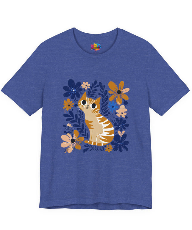 Orange Cat Floral Tee