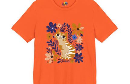 Orange Cat Floral Tee