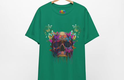 Ornate Skull Golden Butterfly Gothic Luxe Tee
