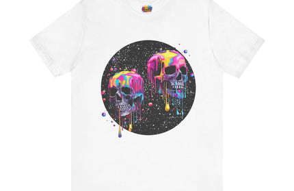 Neon Skull Drip Psychedelic Space Tee