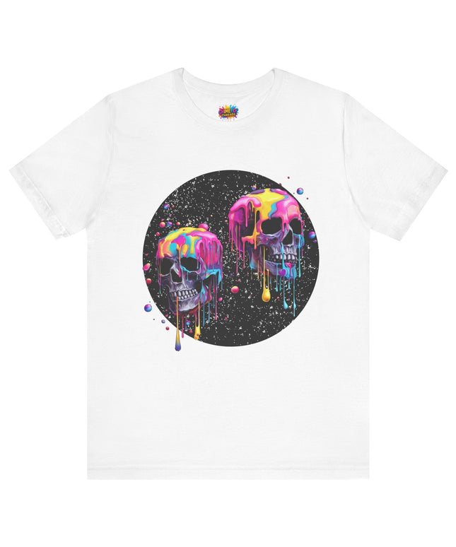 Neon Skull Drip Psychedelic Space Tee