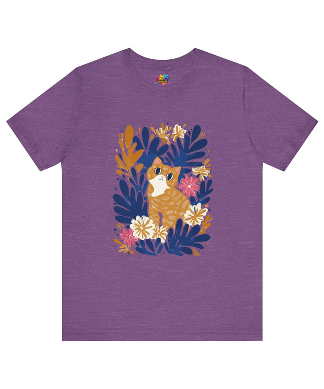 Tan Cat Floral Tee