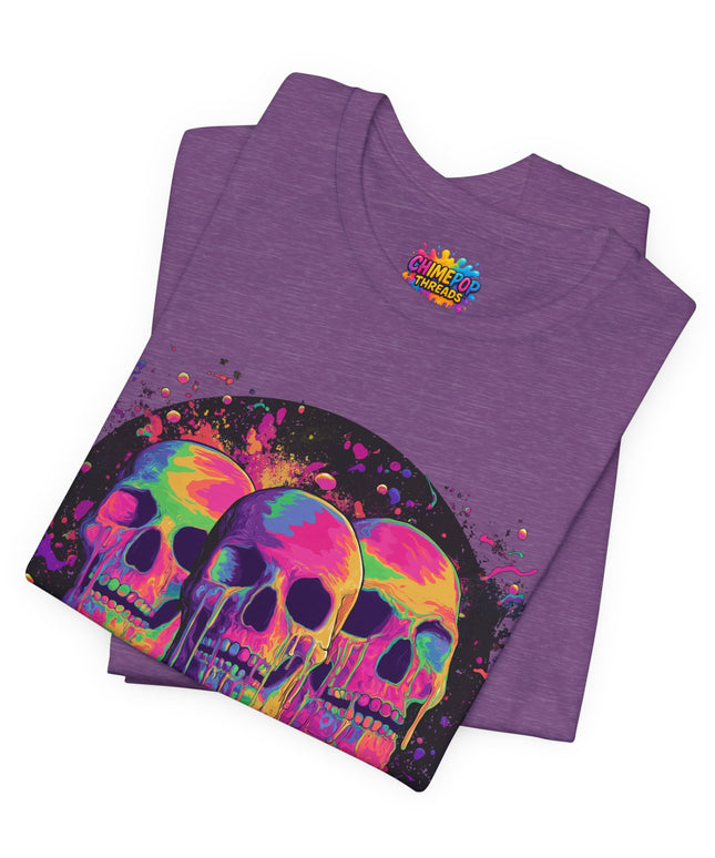 Triple Neon Skull Popsicle Splatter Tee