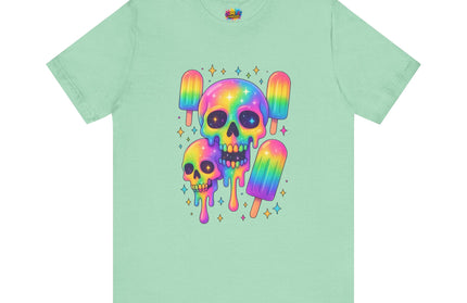 Rainbow Skull Popsicle Glitter Cosmic Goth Tee