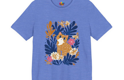 Tan Cat Floral Tee