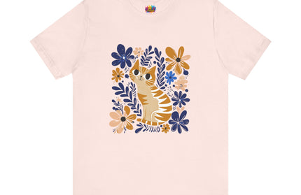 Orange Cat Floral Tee