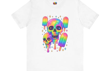 Rainbow Skull Popsicle Glitter Cosmic Goth Tee