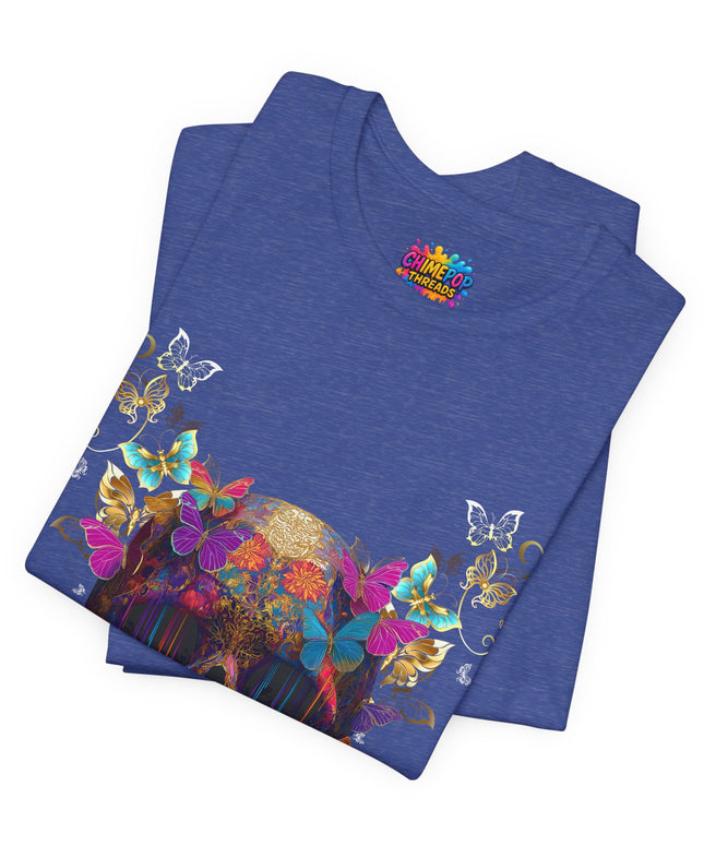 Ornate Skull Golden Butterfly Gothic Luxe Tee