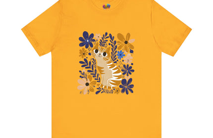 Orange Cat Floral Tee