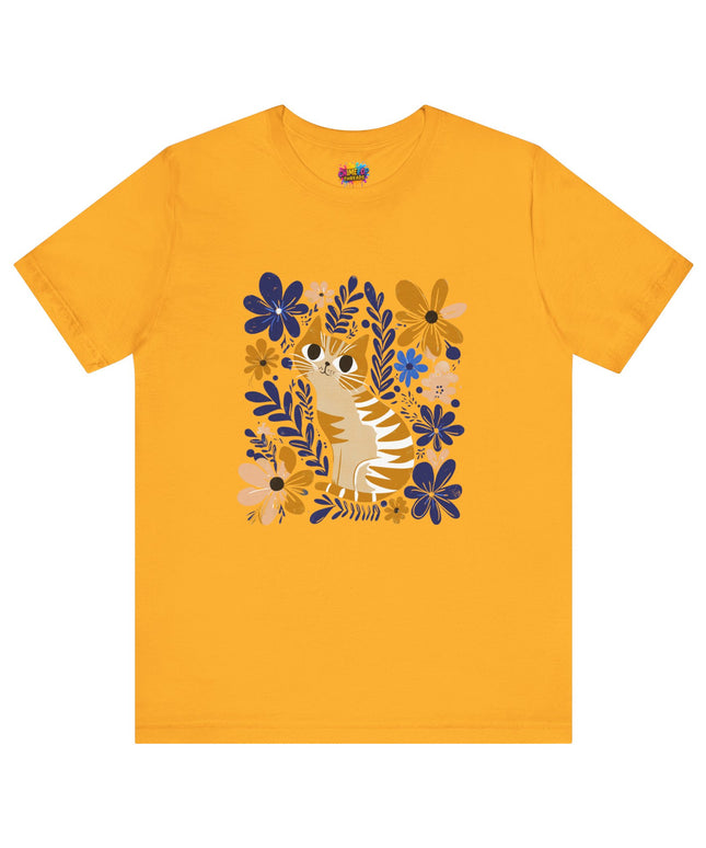 Orange Cat Floral Tee