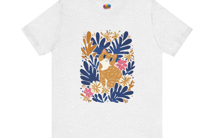 Tan Cat Floral Tee