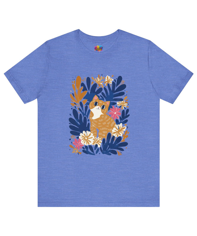 Tan Cat Floral Tee