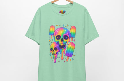 Rainbow Skull Popsicle Glitter Cosmic Goth Tee