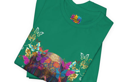 Ornate Skull Golden Butterfly Gothic Luxe Tee
