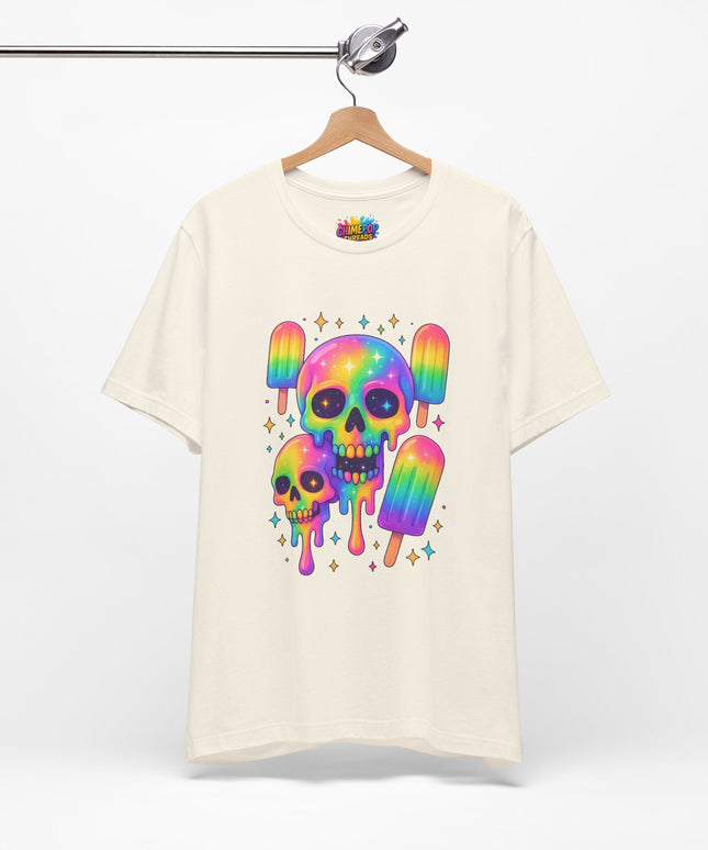 Rainbow Skull Popsicle Glitter Cosmic Goth Tee