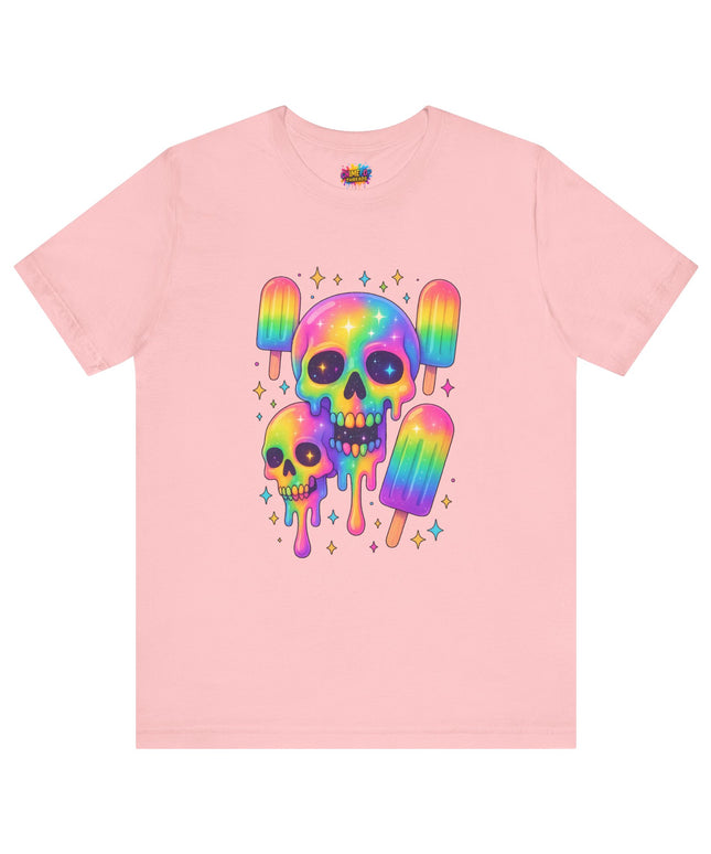 Rainbow Skull Popsicle Glitter Cosmic Goth Tee