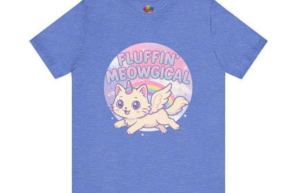 Fluffin Meowgical Goth Princess Cat Unicorn Rainbow Pastel T-Shirt