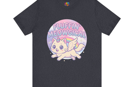 Fluffin Meowgical Goth Princess Cat Unicorn Rainbow Pastel T-Shirt