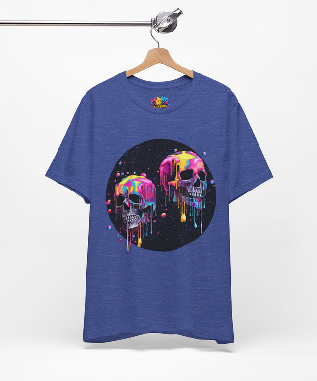Neon Skull Drip Psychedelic Space Tee